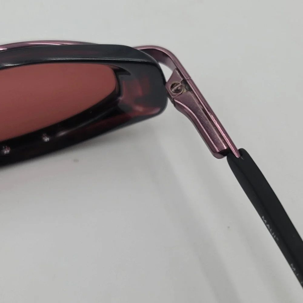 Maui Jim MJ-123-11 Sunglasses Purple Black Oval Wrap Vintage Sport with Case